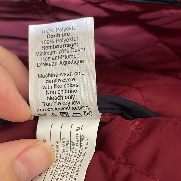 J Crew quilted barn jacket down corduroy collar size M red - Picture 5 of 6